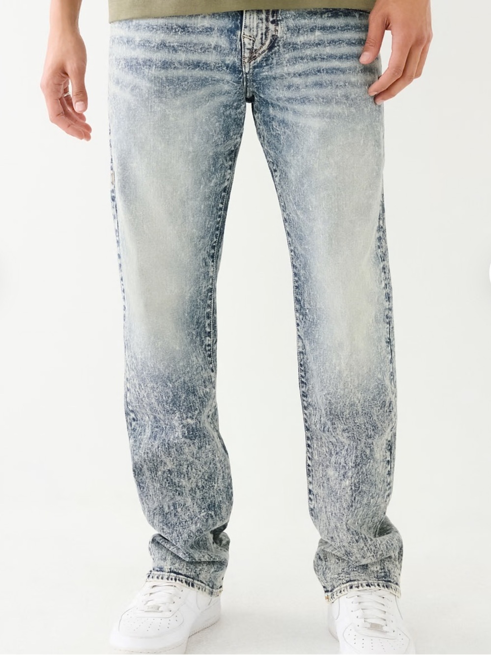True‎ Religion Men's Risky Acid Wash Straight Jeans